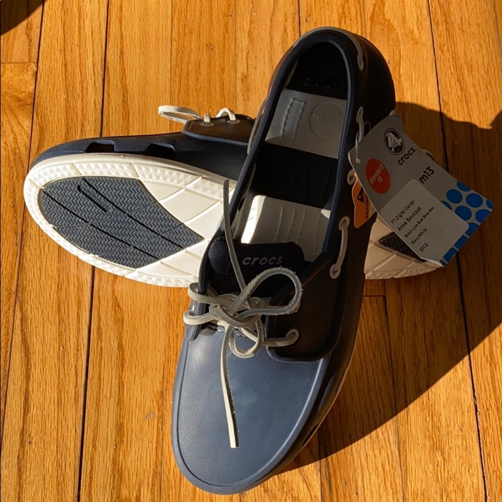Crocs boat shoe men navy/white size M13